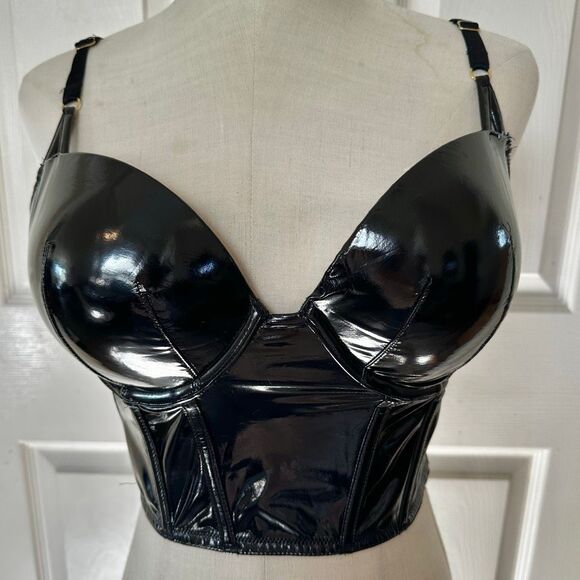 Victoria’s Secret Very Sexy Faux Patent Leather Push-Up Corset Top 34D - Picture 3 of 12
